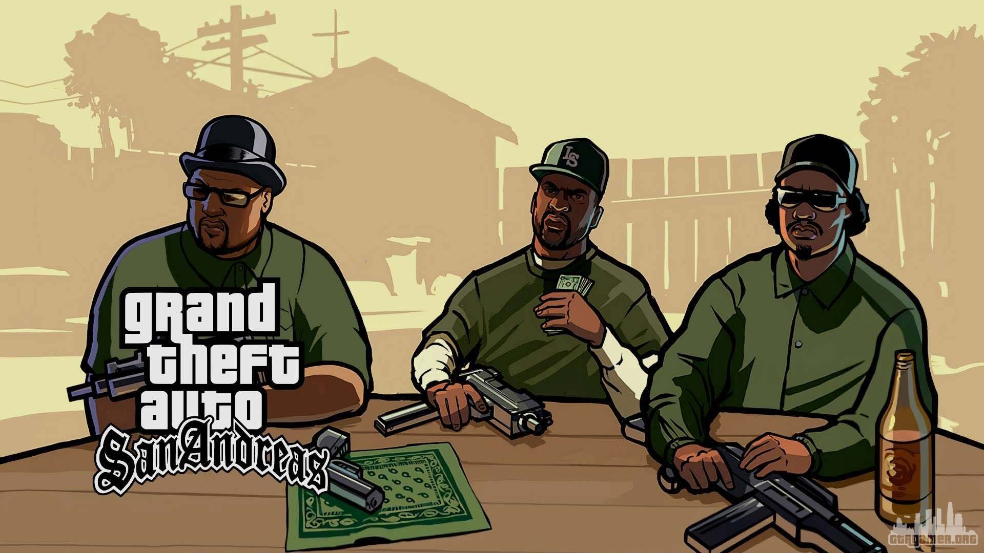 Gta loading theme. Grand Theft auto: San Andreas. Биг Смоук и Райдер. Биг Смоук арт. Картинки ГТА Сан андреас.