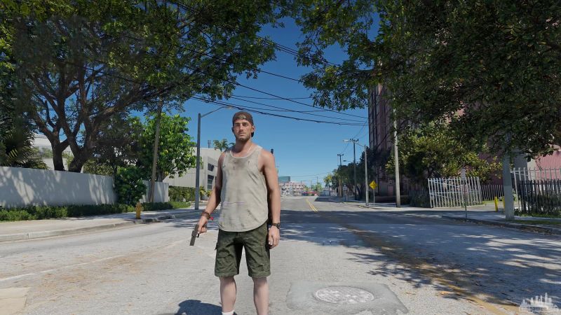 Джейсон на улице Vice City, скриншот из утечки GTA 6