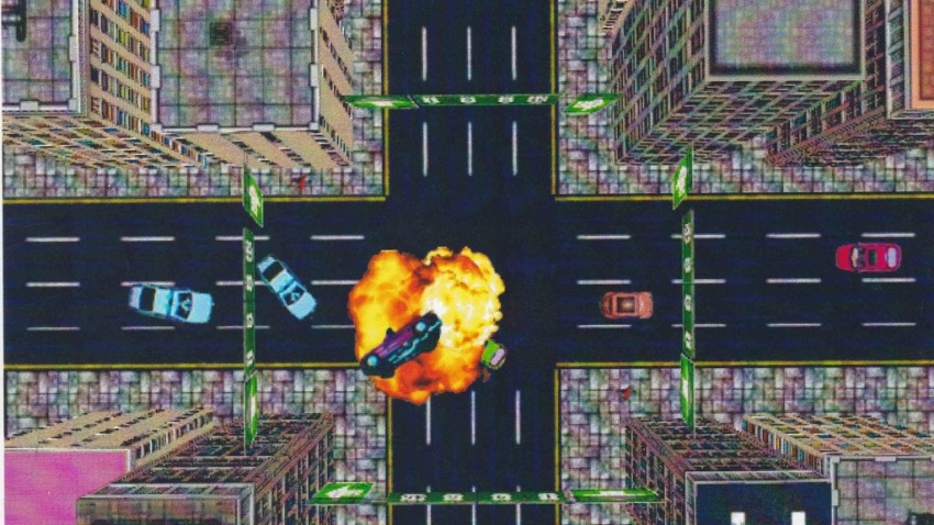 GTA 1 - Взрыв автомобиля на перекрестке